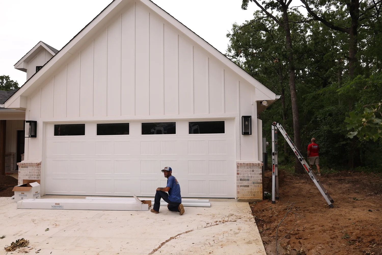 North Texas Gutters crew working on a Grapevine gutter project