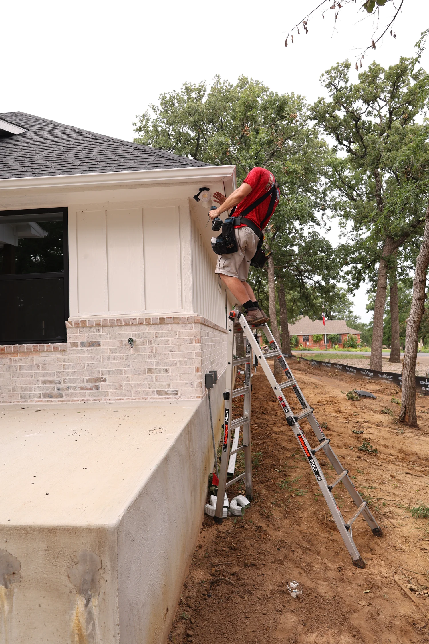 North Texas Gutters crew working on a Prosper gutter project